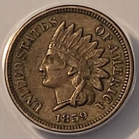 1859 Indian Head Cent XF45 ANACS - Picture 3 of 4